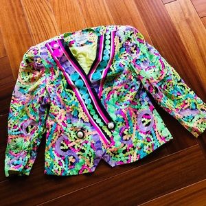 Vintage Multicolor Abstract Blazer